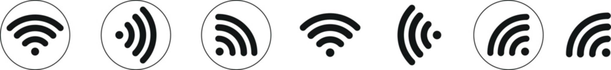 wi-fi icon set. wi-fi vector illustration sign collection. wi-fi symbol collection. wi- logo set.