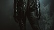 © PaulShlykov - Woman wearing black leather studio, cutted image