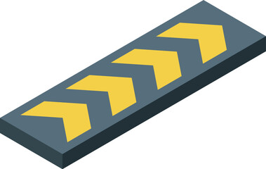 Poster - speed bump showing yellow arrows pointing forward isometric view