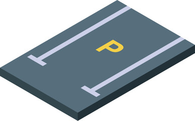 Poster - Parking road section with marking is shown on white background