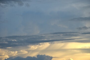 Wall Mural - cloud spreading on twilight sunset sky in evening  
