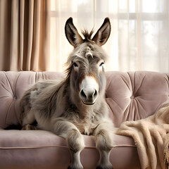 Wall Mural - gray donkey