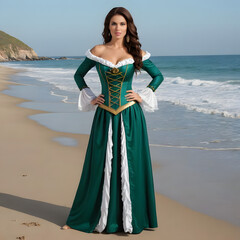 Wall Mural - Adult Lady of Seas Costume,