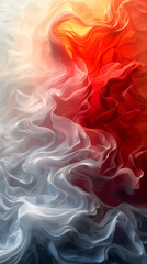 Wall Mural - Abstract Wavy Design of Red, Orange, and White Shapes