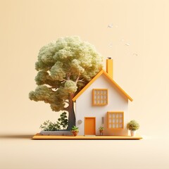 Wall Mural - house and broccoli