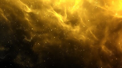 Wall Mural - abstract yellow universe nebula clouds in space, with starry night cosmos galactic sky. wallpaper ba