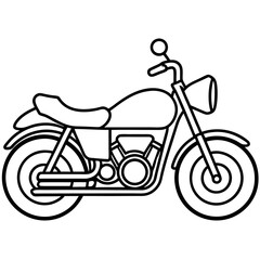 motorcycle outline coloring book page line art illustration digital drawing