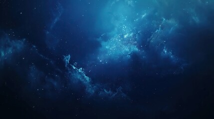 Wall Mural - abstract blue universe nebula clouds in space, with starry night cosmos galactic sky. wallpaper back