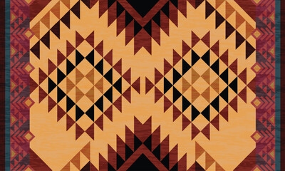 Wall Mural - Tribal pattern art.  Aztec ethnic ornament print. Mexican Style,Navajo Style. Design for background, fabric, clothing, carpet, textile, batik, embroidery