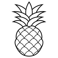 Wall Mural - pineapple outline coloring book page line art illustration digital drawing