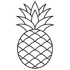 Wall Mural - pineapple outline coloring book page line art illustration digital drawing