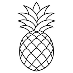 Wall Mural - pineapple outline coloring book page line art illustration digital drawing