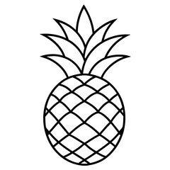 Wall Mural - pineapple outline coloring book page line art illustration digital drawing