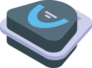 Poster - Cryptocurrency hardware wallet storing euro showing digital money security