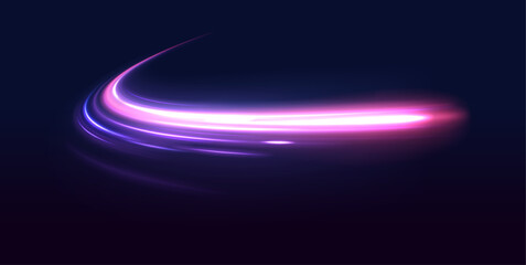 Poster - Light trails, golden glitter glow and sparkling flare spiral swirls on transparent background. Racing cars dynamic flash effects city road with long exposure night ligh. 