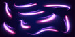 © Mirotvoric - Big set neon line as speed or arc, turn, twist, bend in light effect. Futuristic dynamic motion technology. Neon color glowing lines background, high-speed light trails effect.