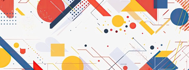 Poster - Abstract geometric white background in a flat graphic style . Modern white background. white banner
