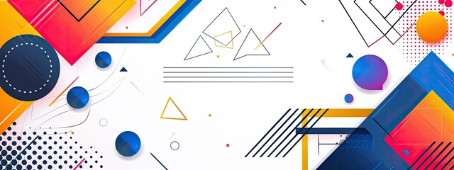 Poster - Abstract geometric white background in a flat graphic style . Modern white background. white banner