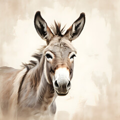 Canvas Print - close up of a donkey