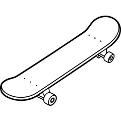 Wall Mural - skateboard outline coloring book page line art illustration digital drawing