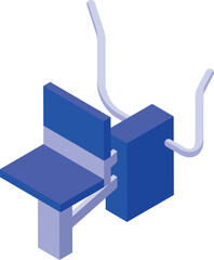 Poster - Blue exercise equipment for skiers preparing for winter sports competition