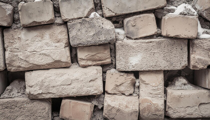 Wall Mural - Abstract backdrop of old broken concrete block wall, brick wall. Decay background.