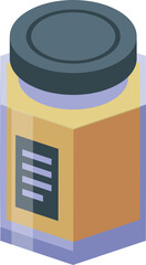 Poster - Glass jar containing honey with a label in isometric view