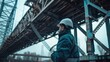 © Patcharaphorn - Engineer in protective gear inspecting the structure of a bridge