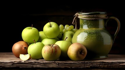 Wall Mural - still life with apples