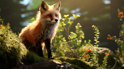 Sticker - Fox in nature realistic