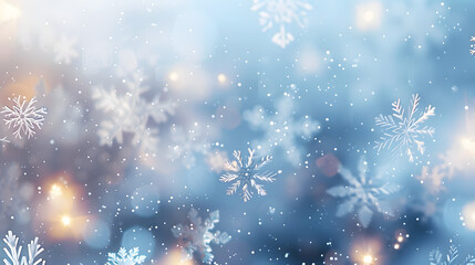 Wall Mural - Christmas background with snow flakes