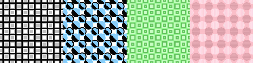 Poster - Seamless geometric threetone pattern set