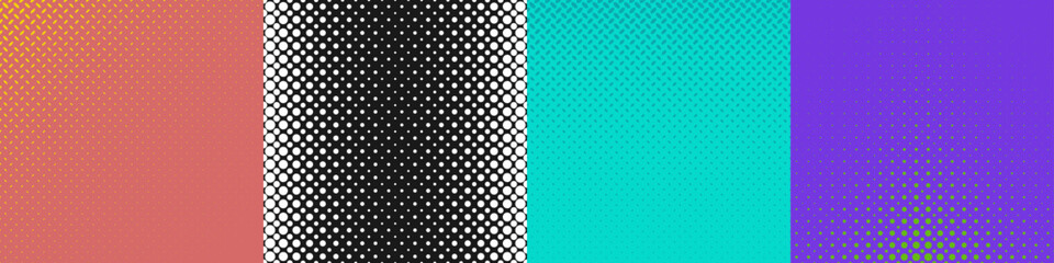 Poster - Abstract geometric halftone pattern set