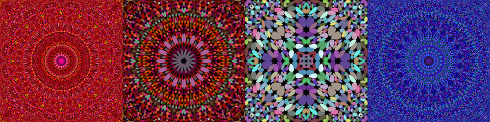 Poster - Seamless geometrical mandala pattern set