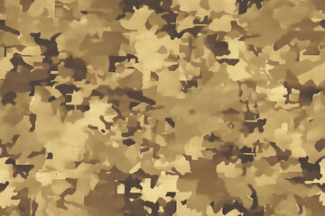 Wall Mural - A seamless pattern in a classic desert camouflage style with various shades of brown. The abstract design is perfect for military or outdoor-themed projects.