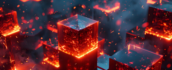Poster - Activation. Activating data, system, or architecture. AI, IT, technology abstract design
