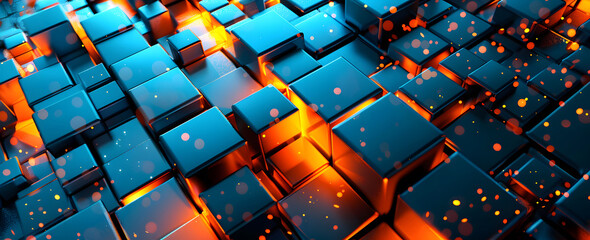 Fototapete - Activation. Activating data, system, or architecture. AI, IT, technology abstract design