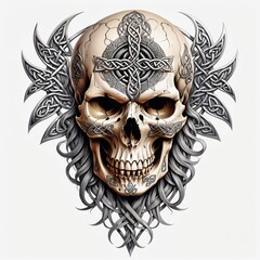 Wall Mural - Celtic Skull Ornament