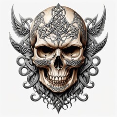 Wall Mural - Celtic Skull Ornament