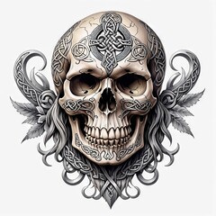 Wall Mural - Celtic Skull Ornament