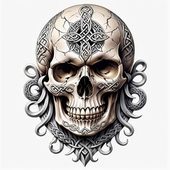 Wall Mural - Celtic Skull Ornament