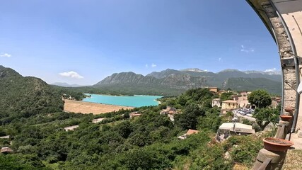 Sticker - The lake of Castel San Vincenzo, an Italian village in Molise.