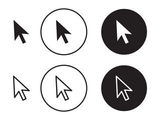 Poster - Click icon vector, Cursor icon. Computer mouse click cursor black arrow icons. pointer arrow vector isolated on white background.