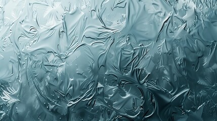 Poster - This image captures smooth and elegant ice textures formed on glass during winter, revealing the subtle beauty and intricate artistry in natural freezing patterns.