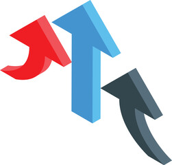 Poster - Different colored arrows pointing up and down representing market volatility