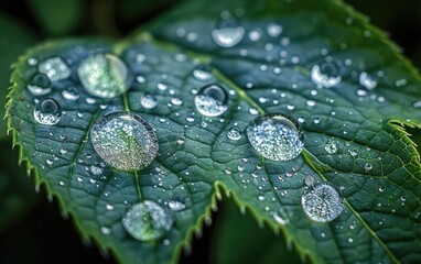 water drops on leaf