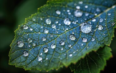 water drops on leaf