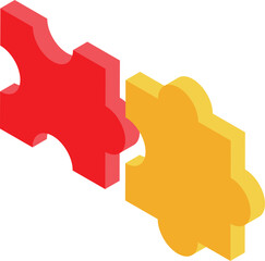 Poster - Two puzzle pieces are connecting, representing problem solving and teamwork
