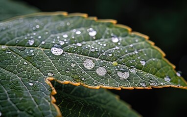 water drops on leaf