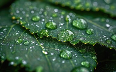 water drops on leaf